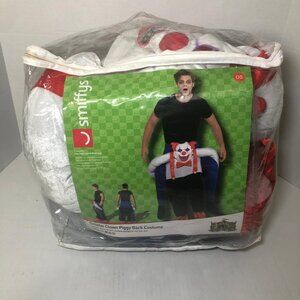 Sinister Clown Piggy Back Halloween Costume One Piece Suit & Mock Legs